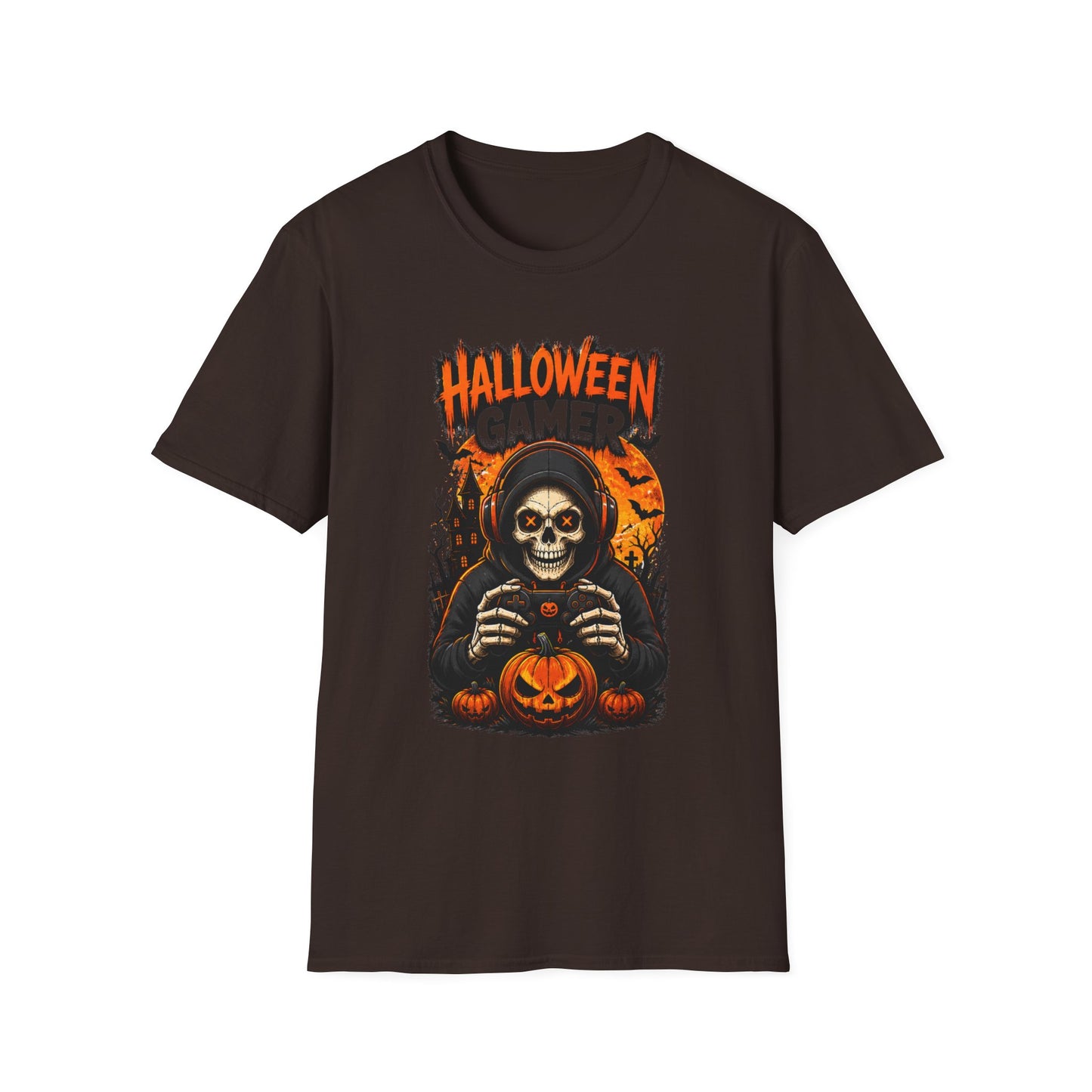 Halloween Gamer T-Shirt – Skull Gaming Halloween Tee