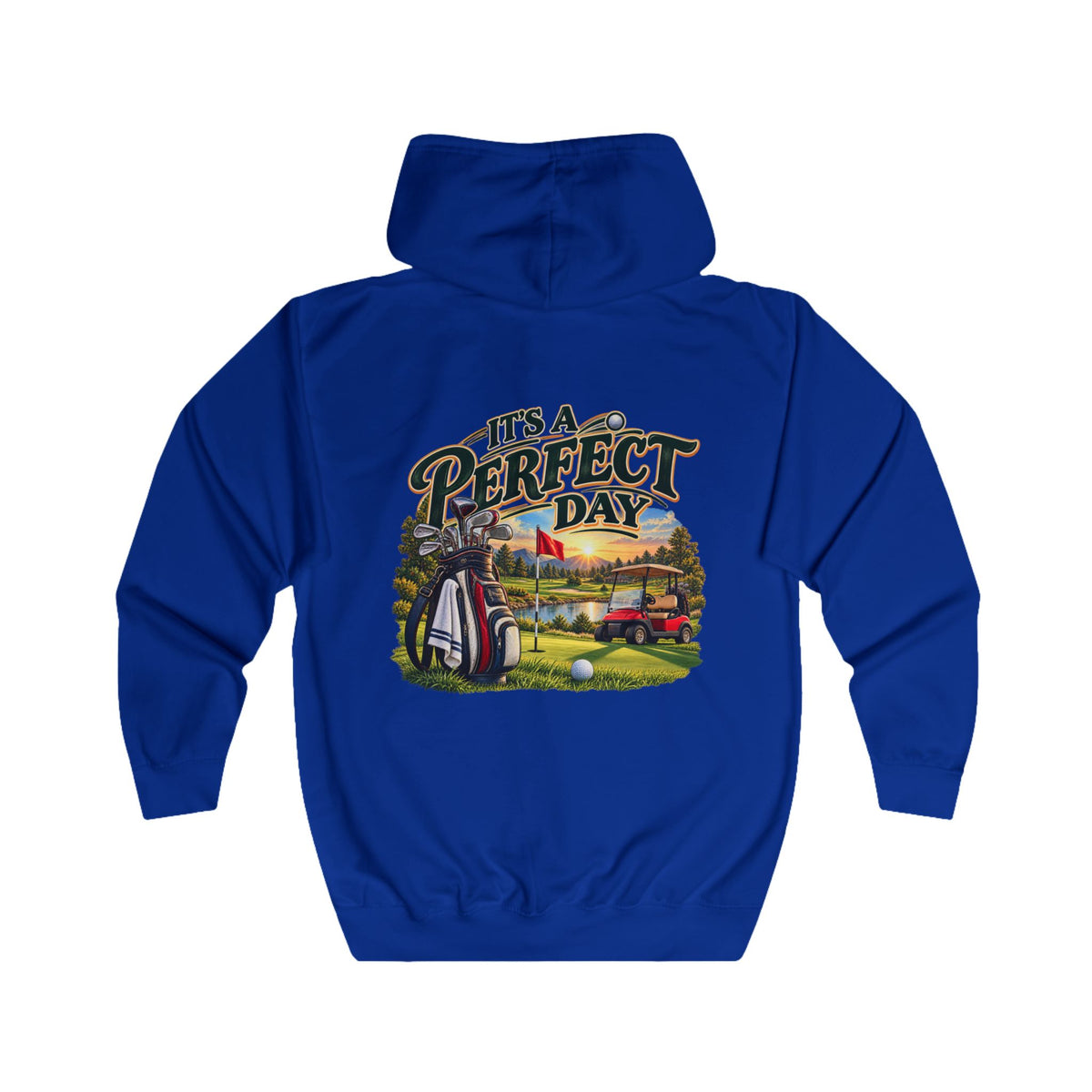 Sweat à capuche zippé graphique de golf « Perfect Day »