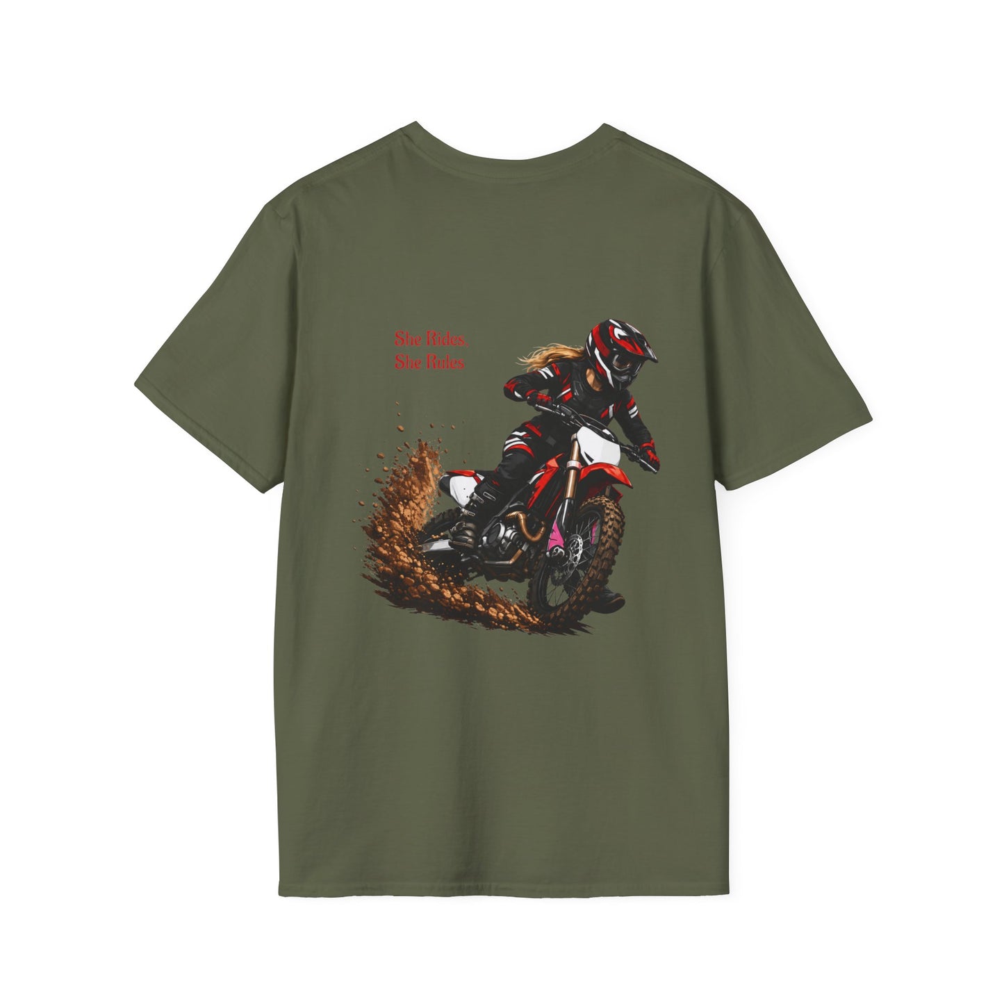 She Rides, She Rules Dirt Bike T-Shirt