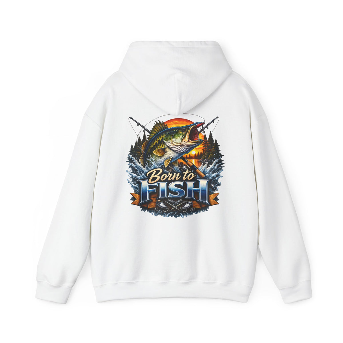Born to Fish Back Print Hoodie – Fishing Graphic Hoodie