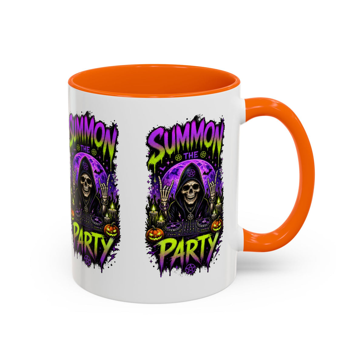 Summon the Party Halloween Accent Mug – Skeleton DJ Mug