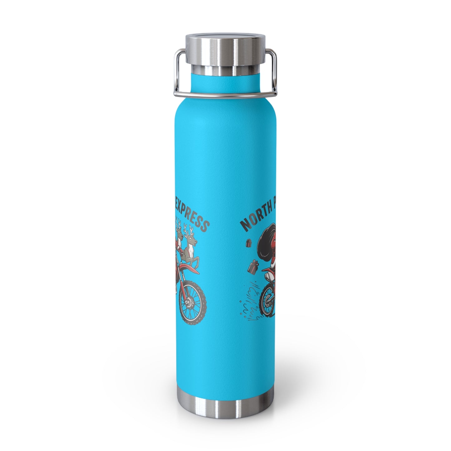 North Pole Express Motocross Christmas Insulated Flask