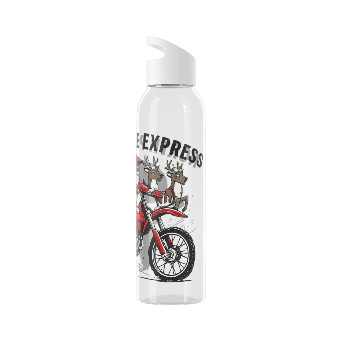 North Pole Express Motocross Christmas Water Bottle