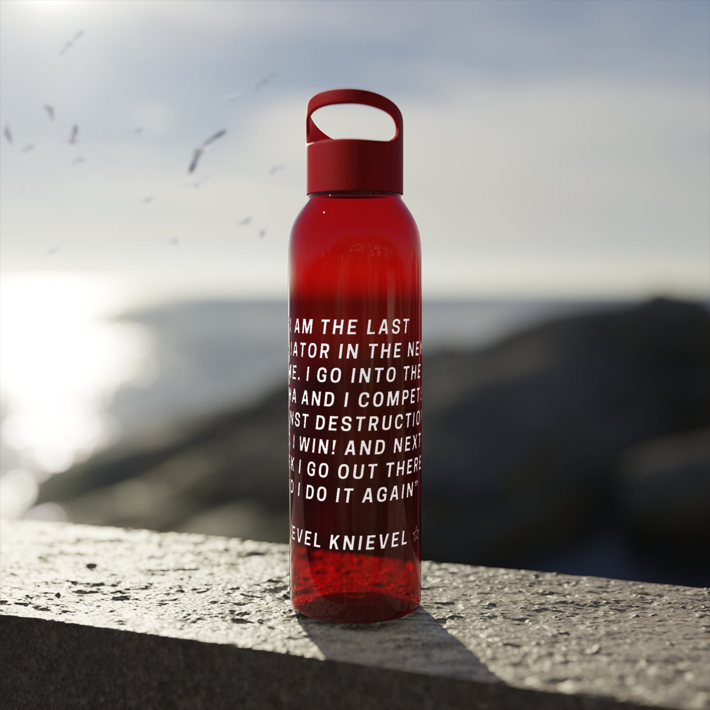 Evel Kneivel Legends Quote Water Bottle