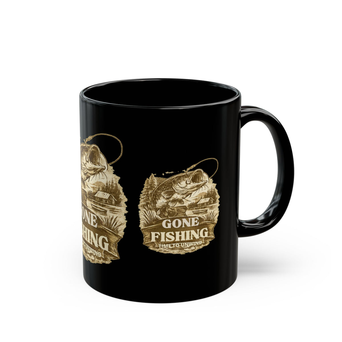 Gone Fishing Sepia Vintage Tasse