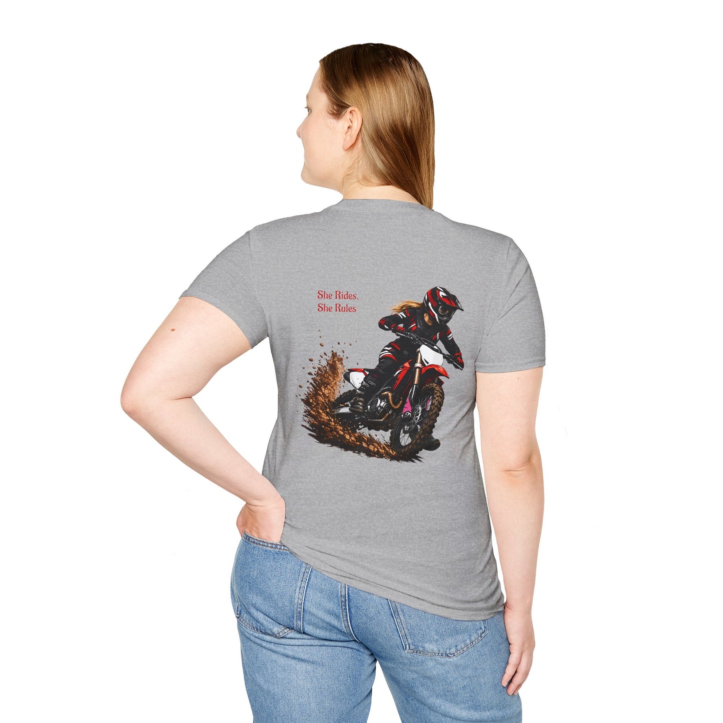 She Rides, She Rules Dirt Bike T-Shirt