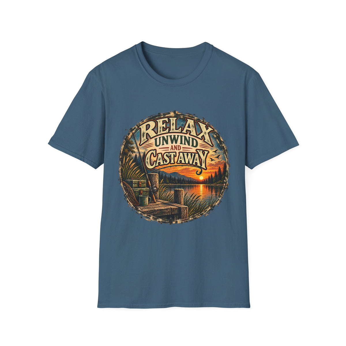Relax, Unwind & Cast Away Fishing T-Shirt – Vintage Angler Tee