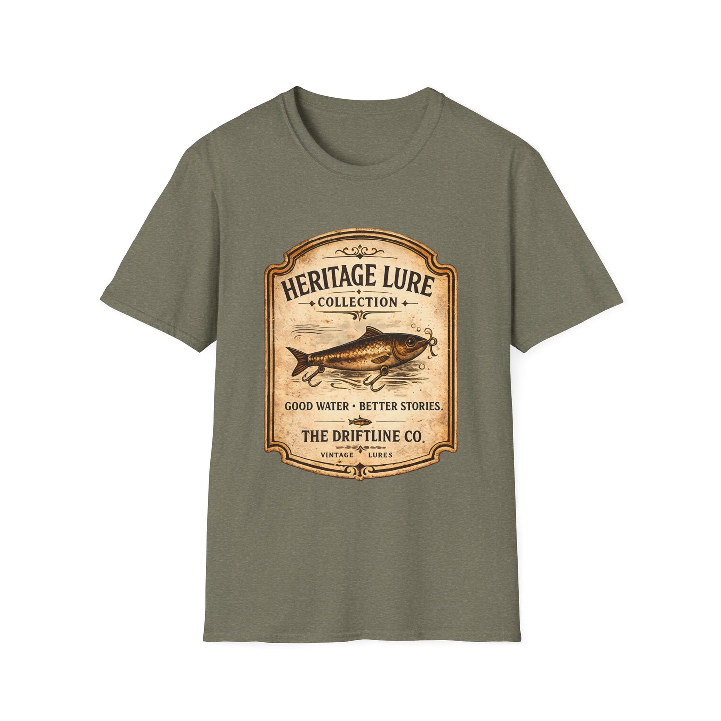 Heritage Lure Collection Fishing T-Shirt | Vintage Angler Tee | The Driftline Company