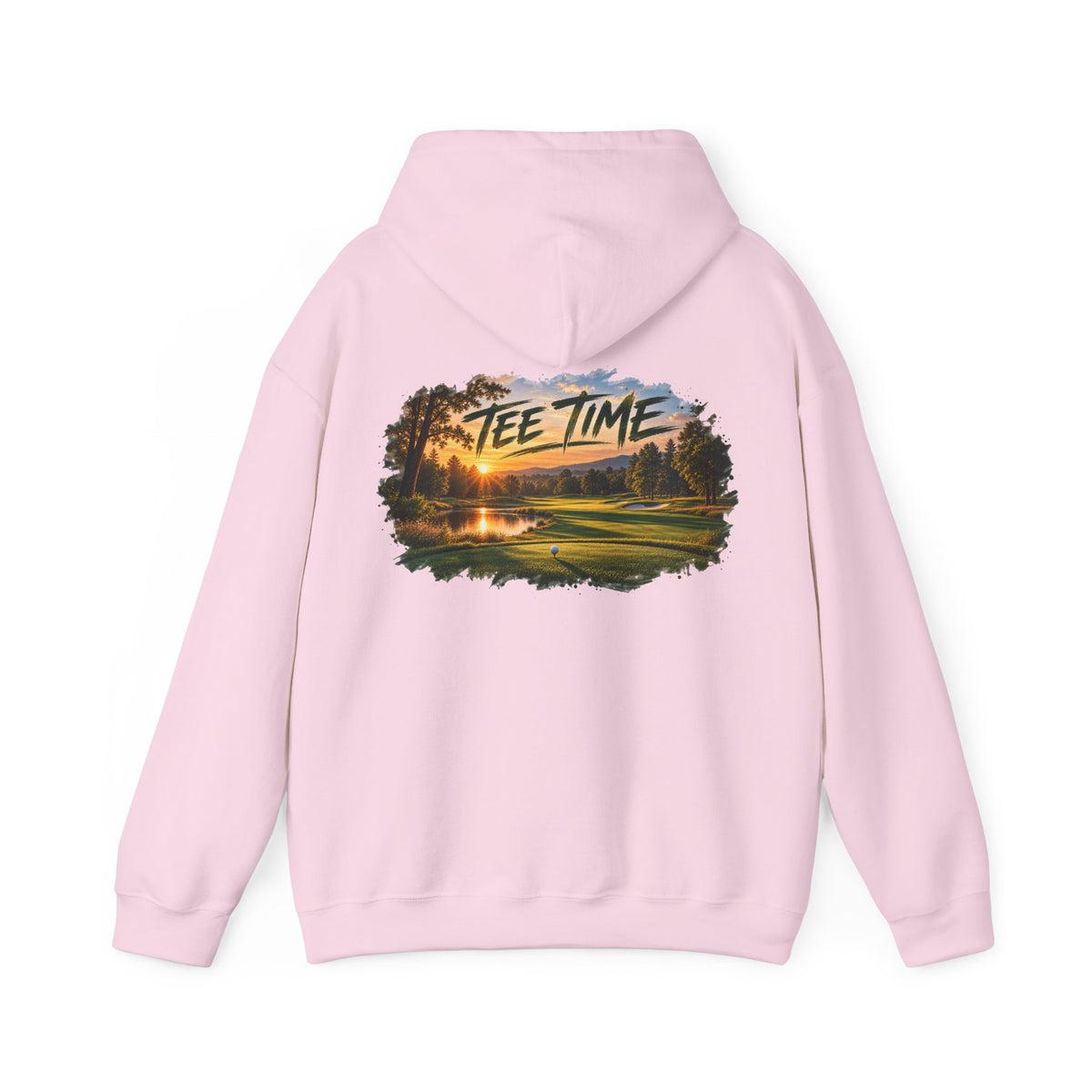Tee Time Golf Hoodie – Sunset Golf Course Back Print