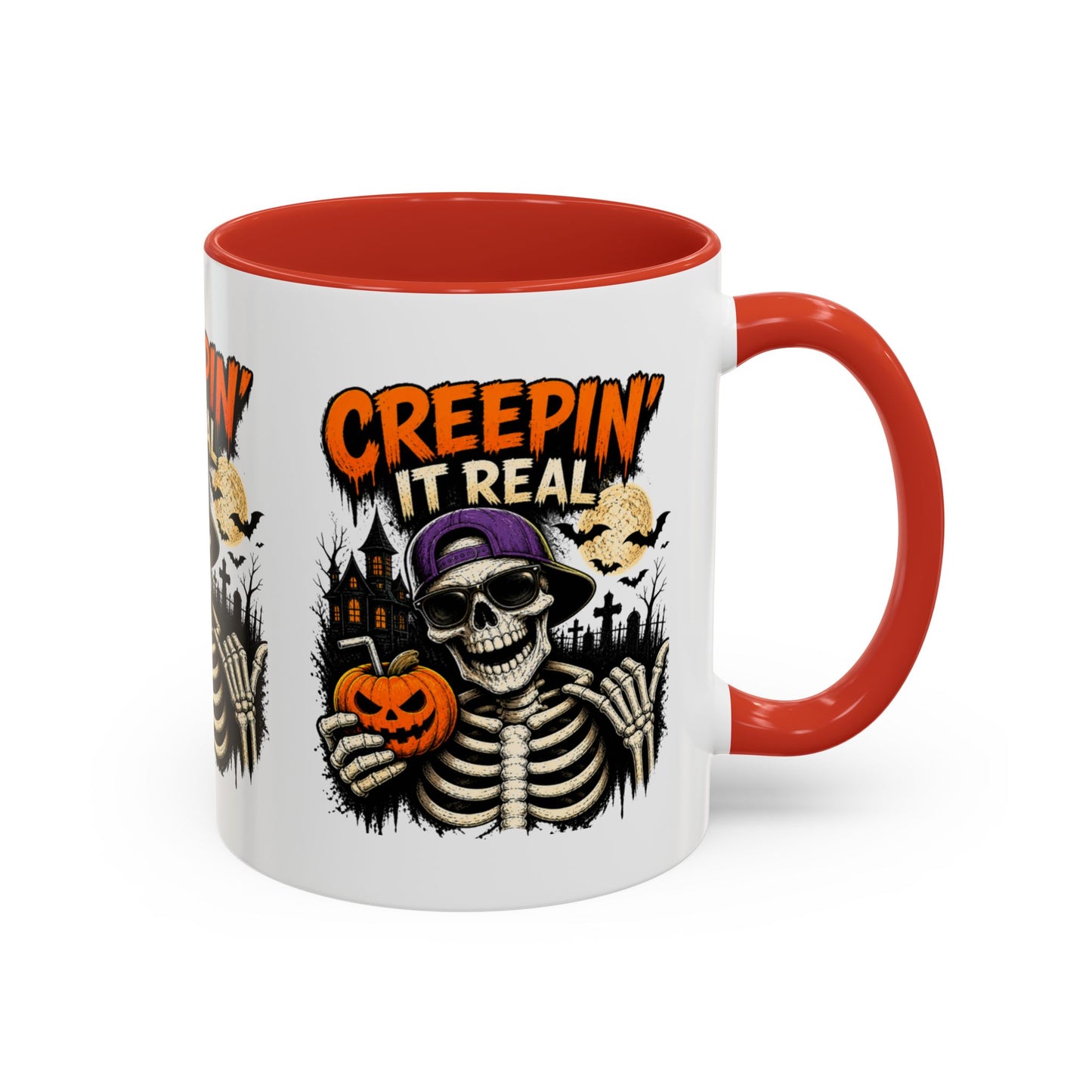 Creepin’ It Real Halloween Accent Mug – Skeleton Coffee Mug