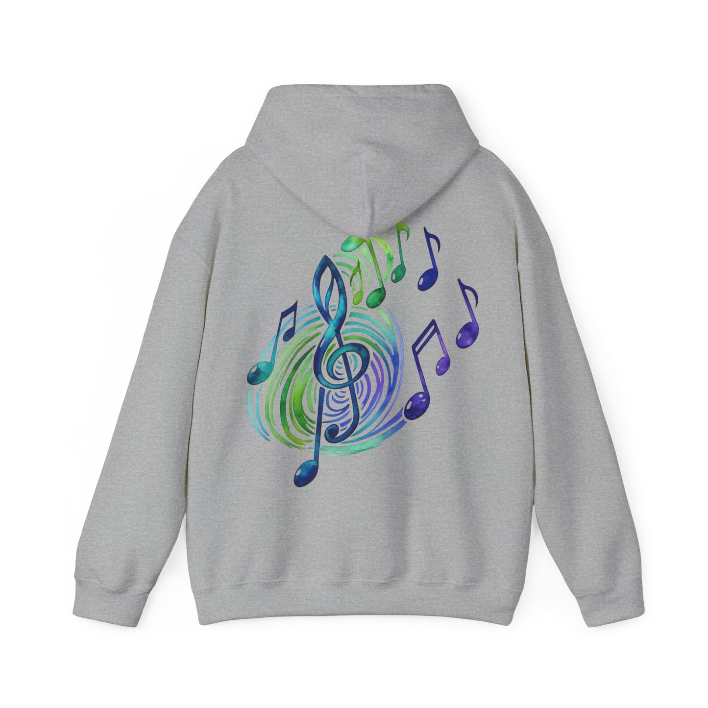 Music Note Hoodie Colorful Treble Clef Graphic Pullover
