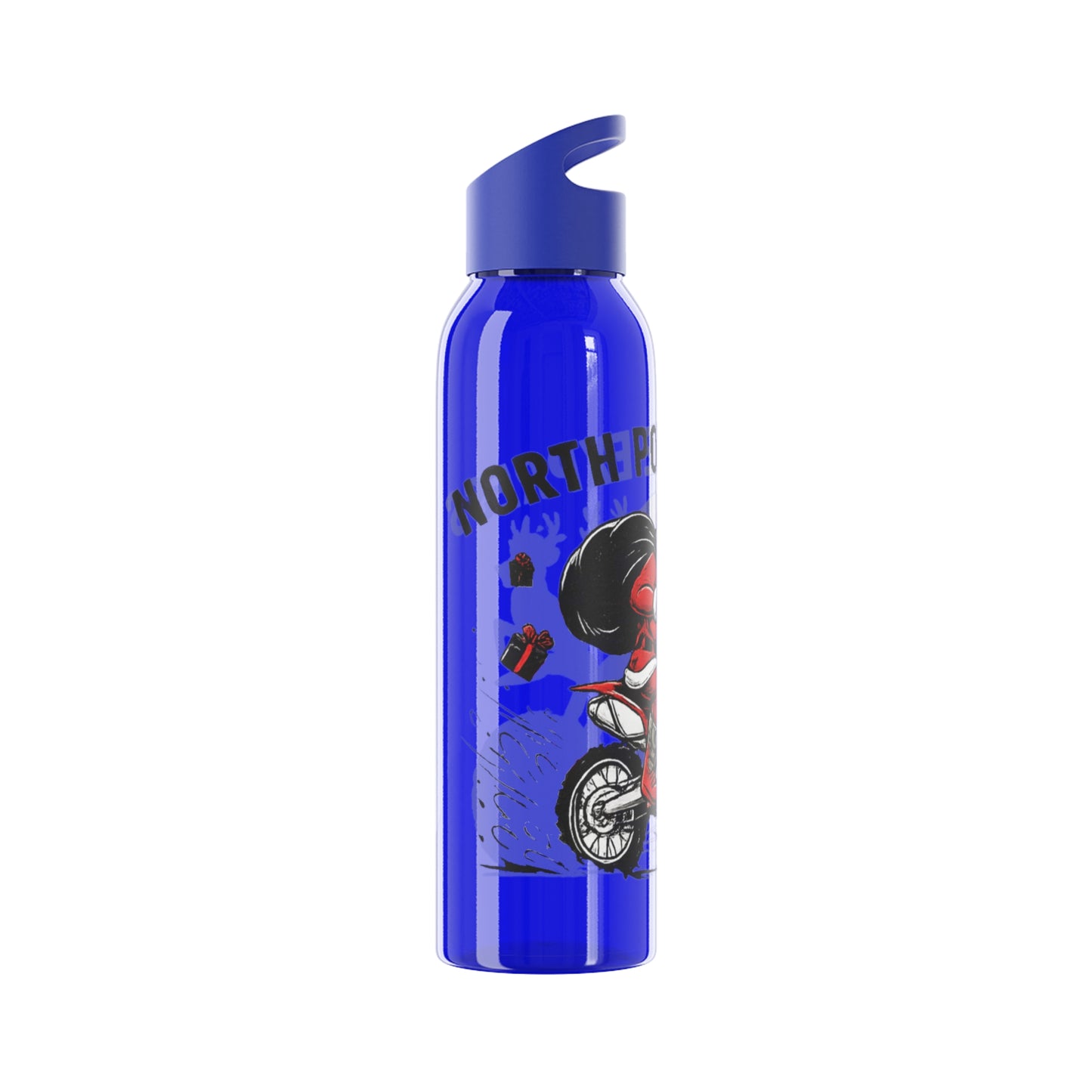 North Pole Express Motocross Christmas Water Bottle
