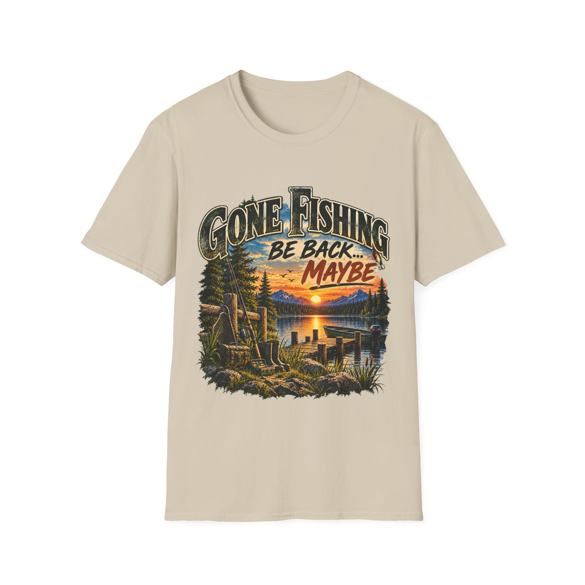 Angeln gegangen, bin zurück… vielleicht T-Shirt – Vintage Angler-T-Shirt