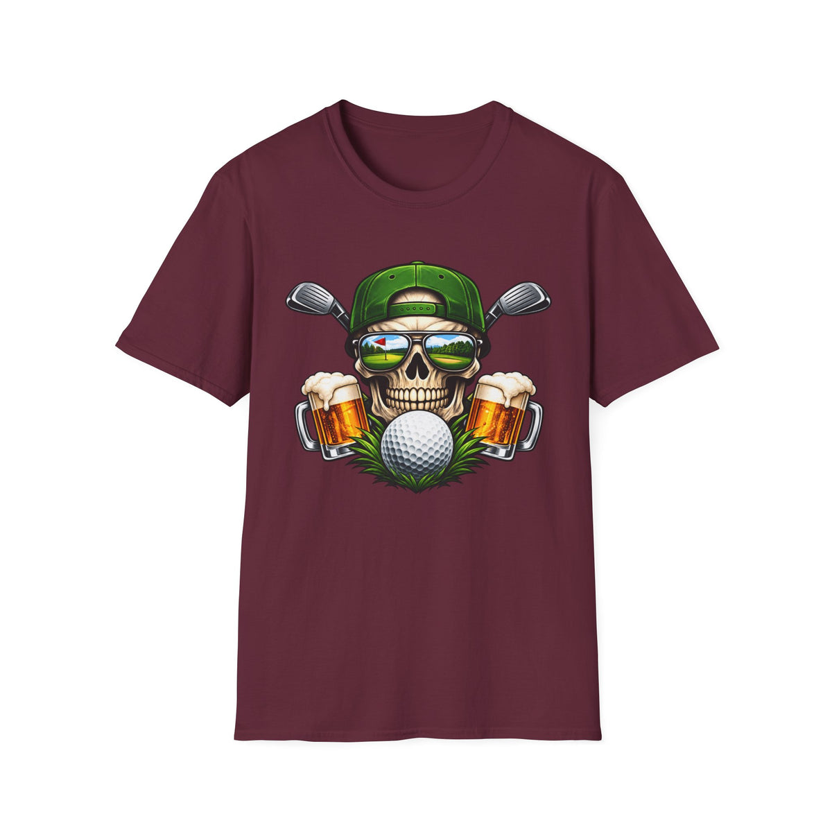 Fairways & Cold Beers Golf Skull T-Shirt