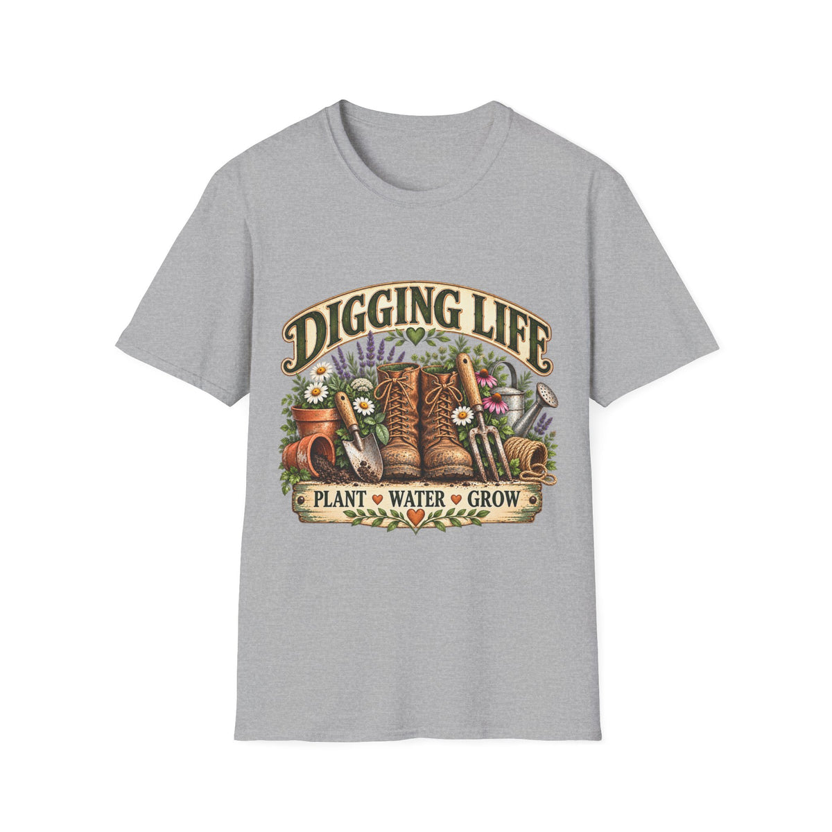 Digging Life Pflanze Wasser Wachsen Vintage Gartenarbeit T-Shirt