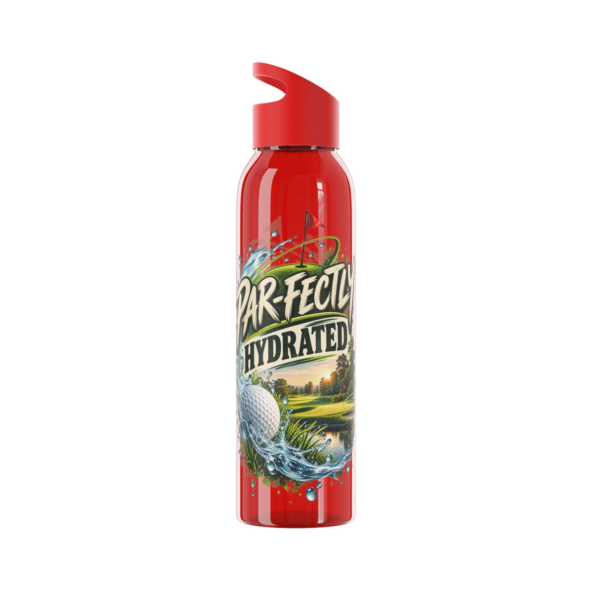 Bouteille d'eau de golf parfaitement hydratée Motif scène de golf dans une gamme de couleurs