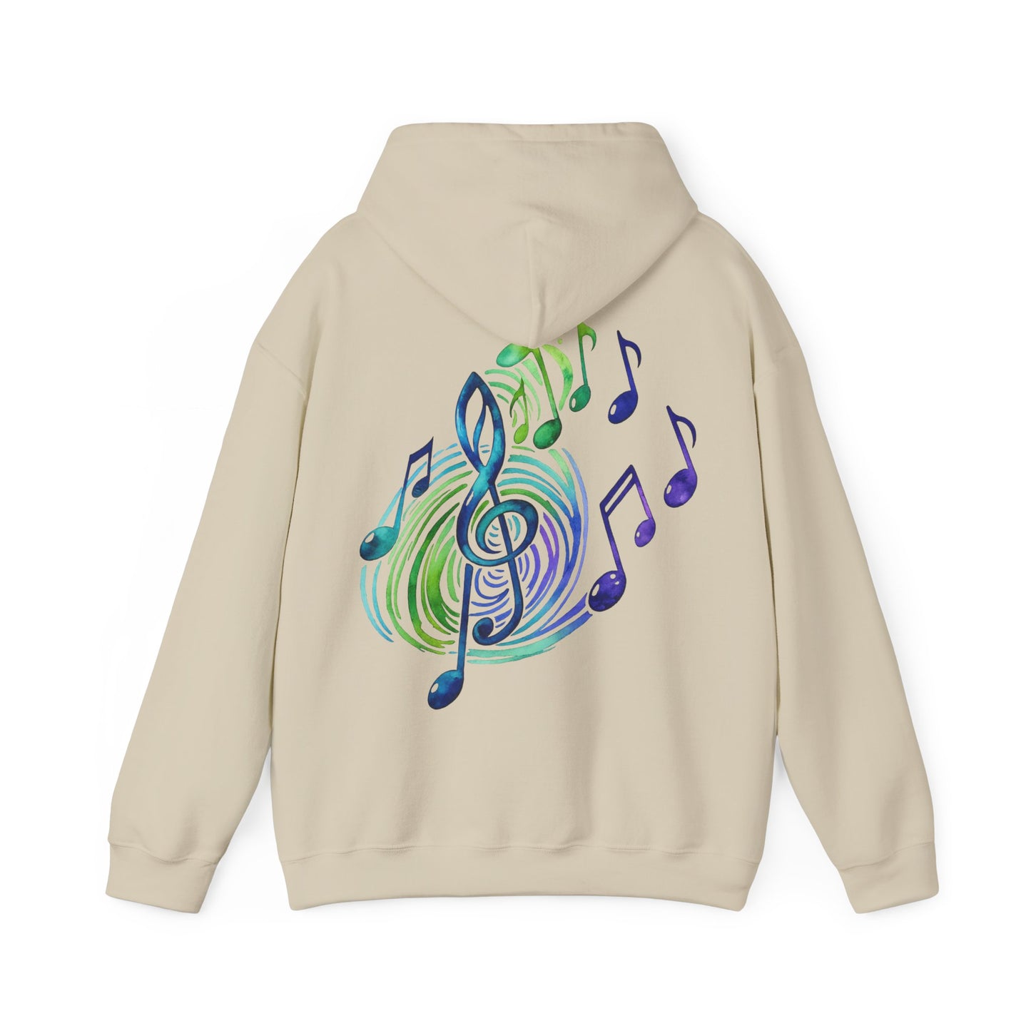 Music Note Hoodie Colorful Treble Clef Graphic Pullover