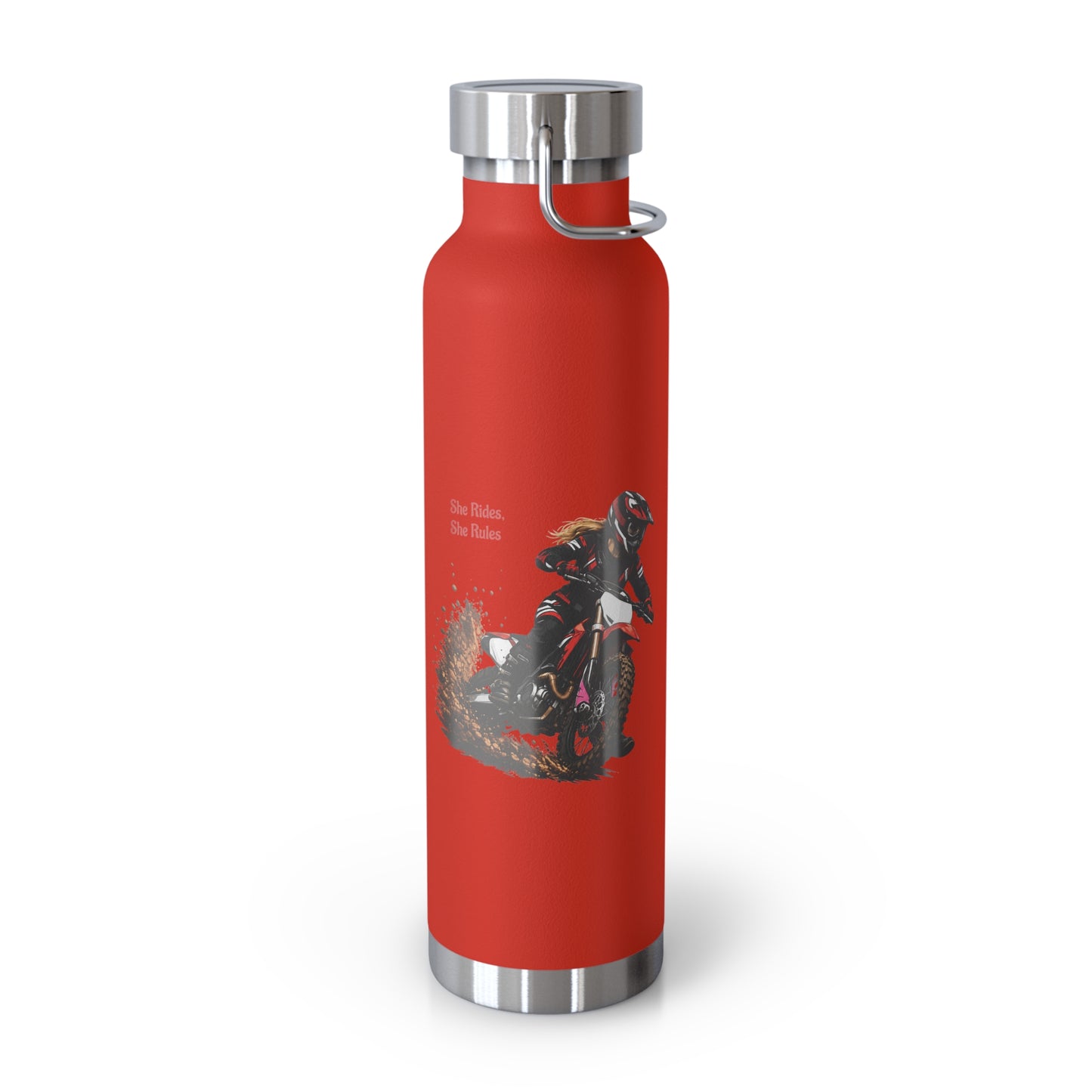 She Rides She Rules Motocross Insulated Flask