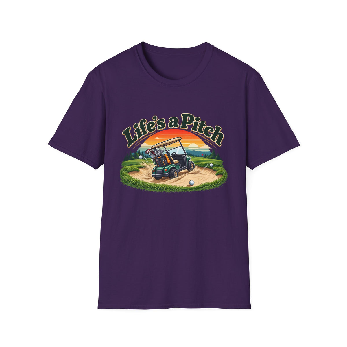 Life’s a Pitch Golf T-Shirt – Funny Golf Cart Tee