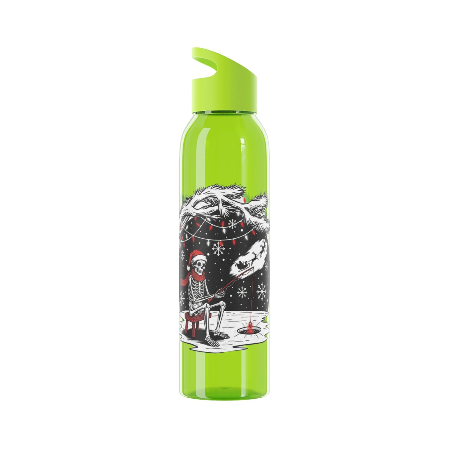 Merry Fishing Christmas Water Bottle – Skeleton Fishing Bottle