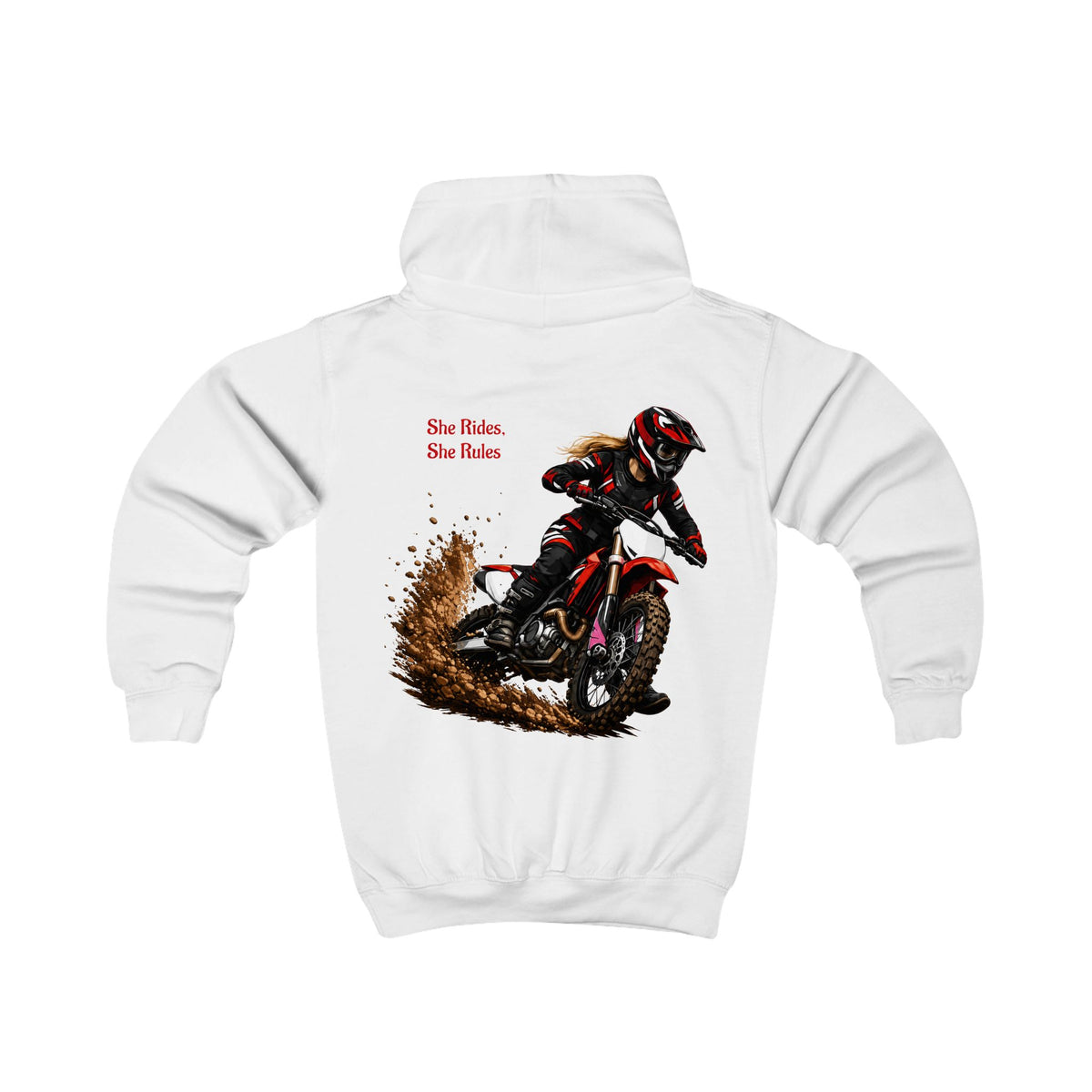 She Rides She Rules Youth Hoodie – Girls Motocross Hoodie