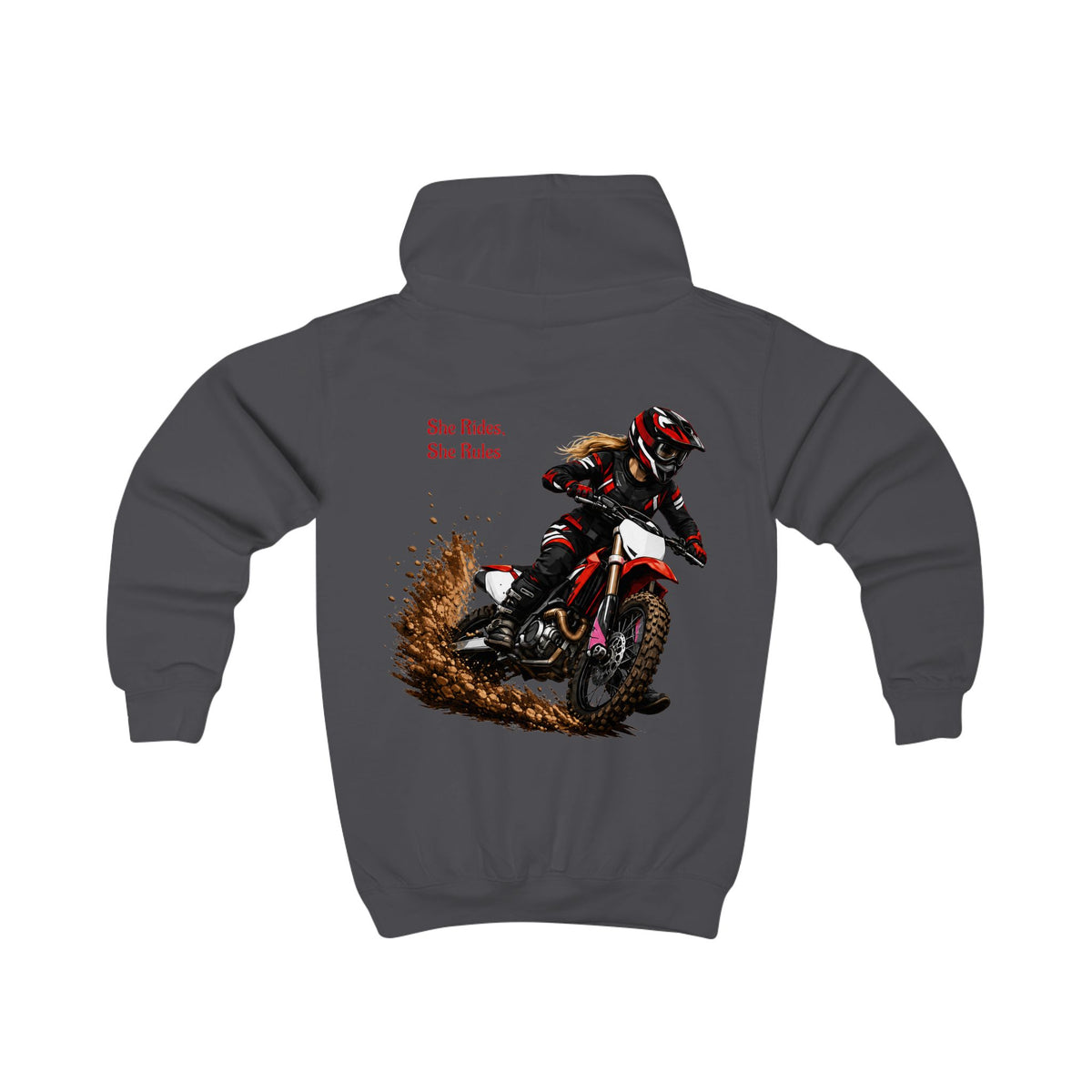 She Rides She Rules Youth Hoodie – Girls Motocross Hoodie