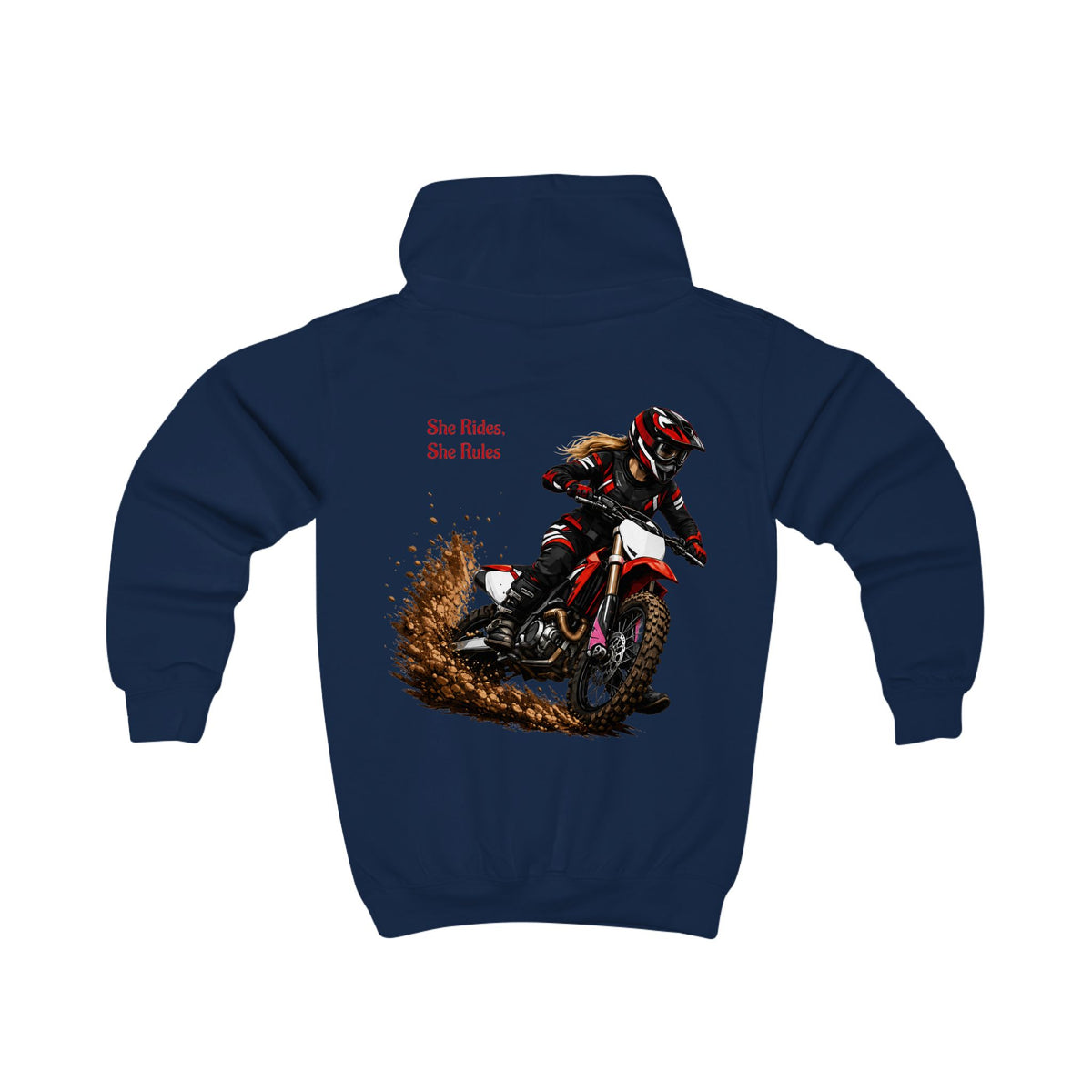 She Rides She Rules Youth Hoodie – Girls Motocross Hoodie