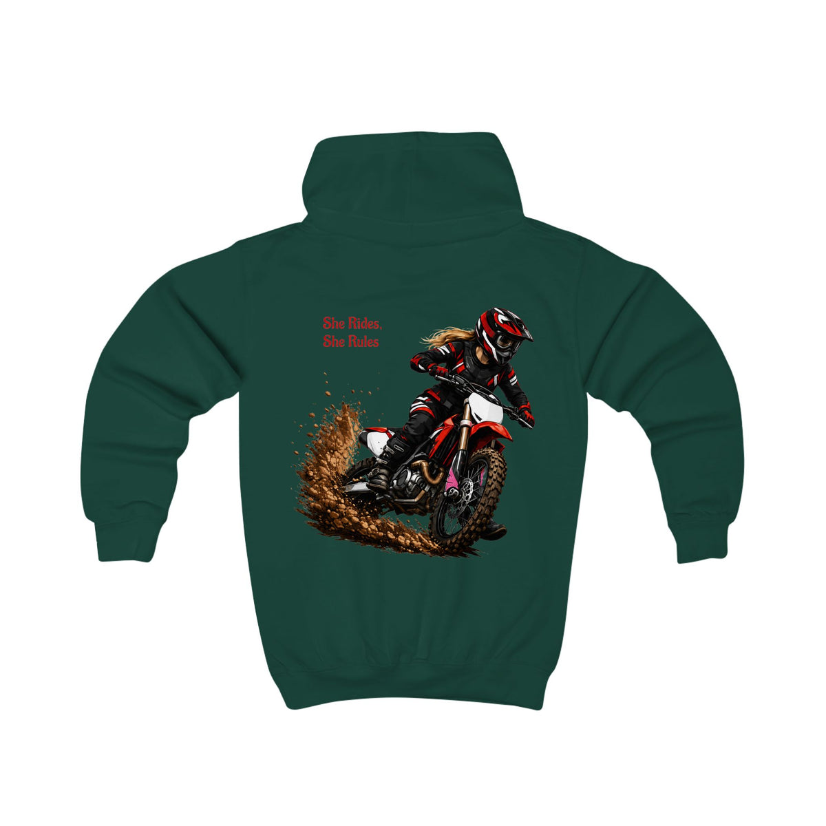 She Rides She Rules Youth Hoodie – Girls Motocross Hoodie