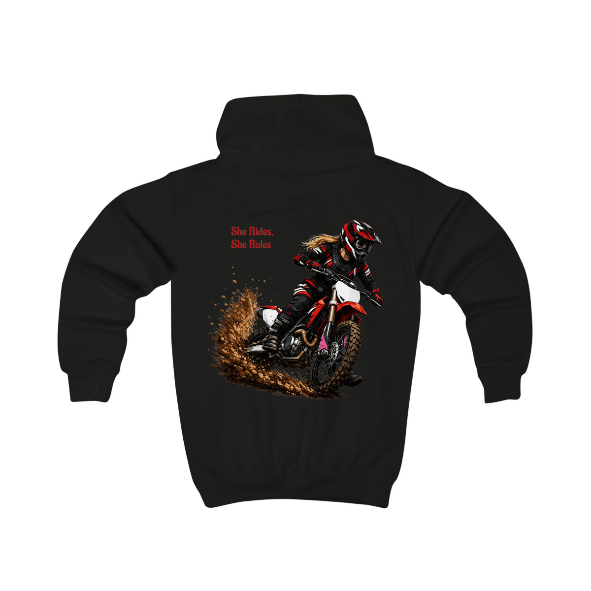 She Rides She Rules Youth Hoodie – Girls Motocross Hoodie