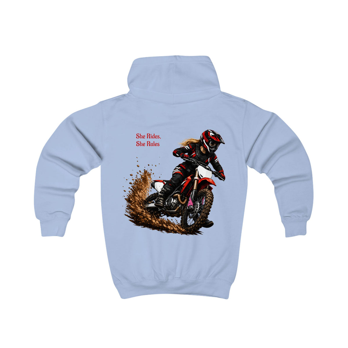 She Rides She Rules Youth Hoodie – Girls Motocross Hoodie