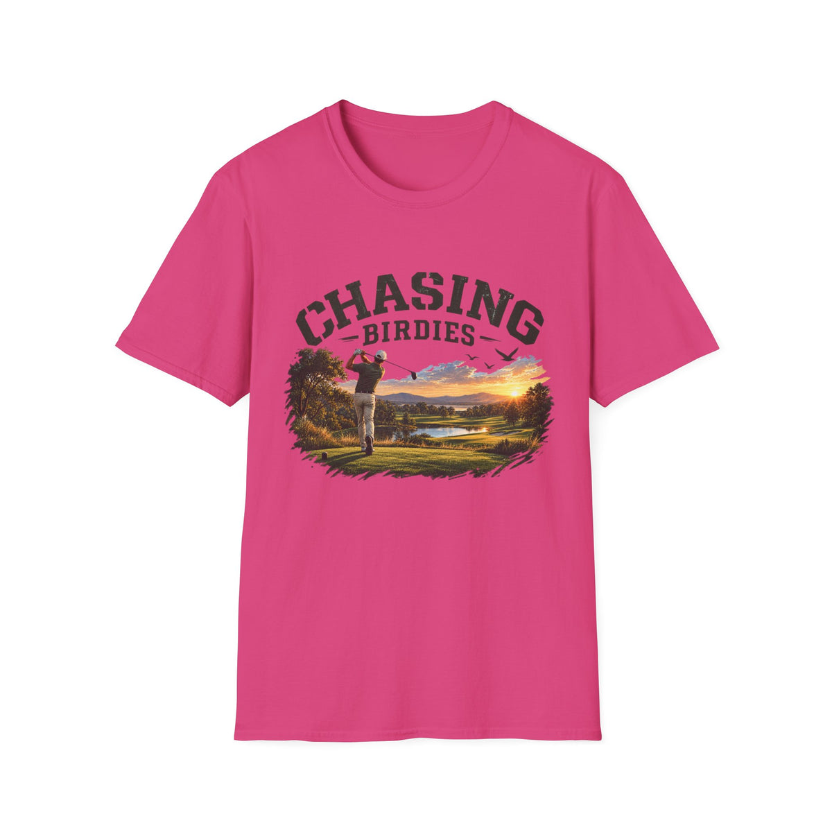 Chasing Birdies Golf T-Shirt – Scenic Golfer Tee