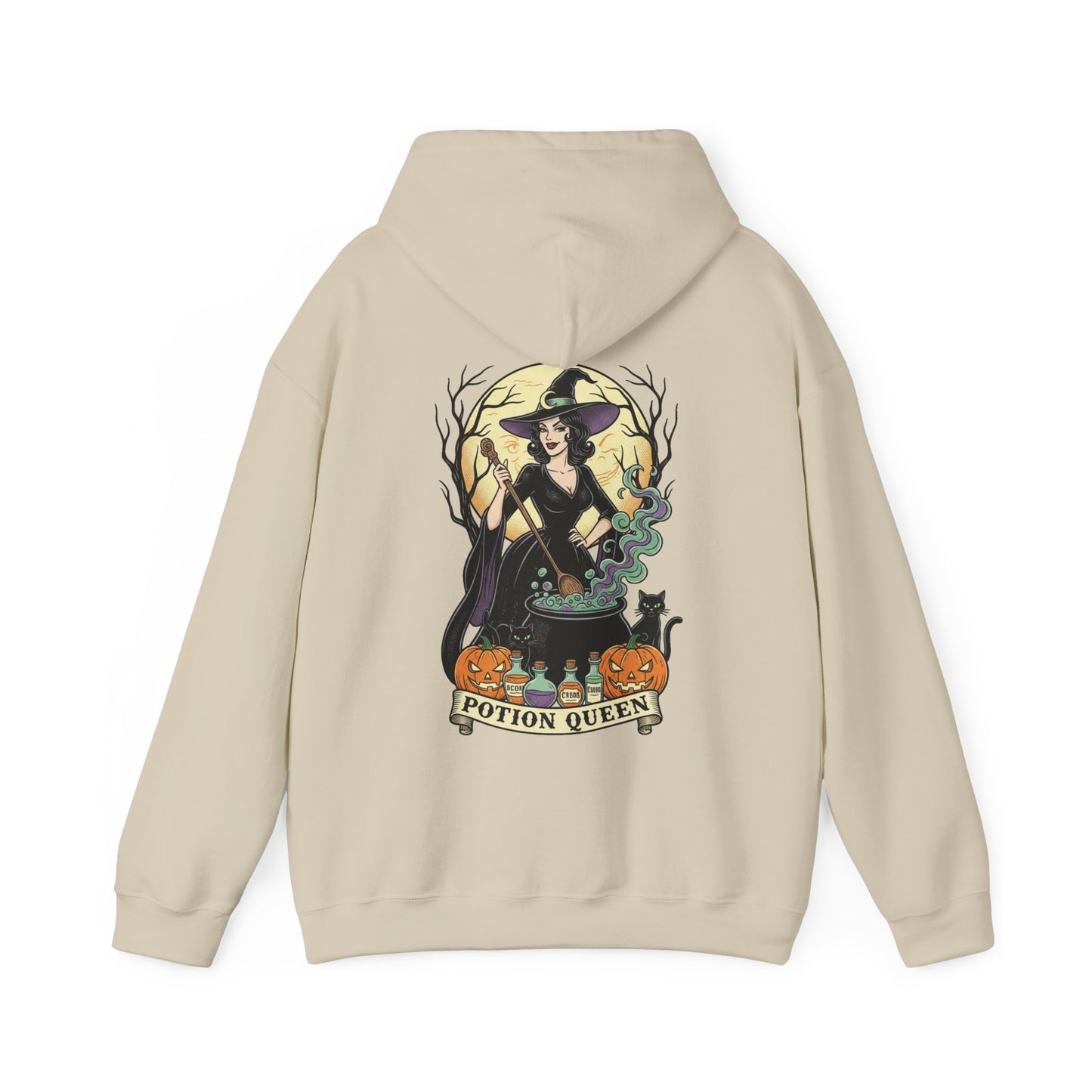 Potion Queen Hoodie Halloween Hexenkessel Grafik Sweatshirt