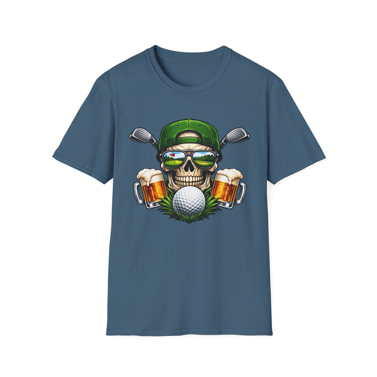 Fairways & Cold Beers Golf Skull T-Shirt