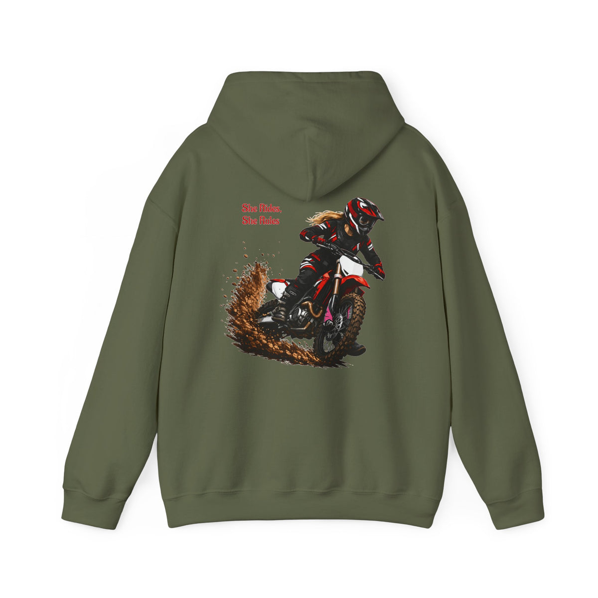 Sweat à capuche de motocross She Rides She Rules – Sweat à capuche de moto tout-terrain pour femme