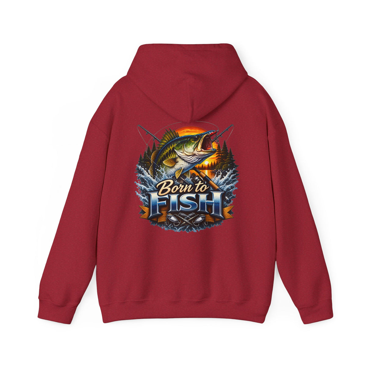 Born to Fish Back Print Hoodie – Fishing Graphic Hoodie