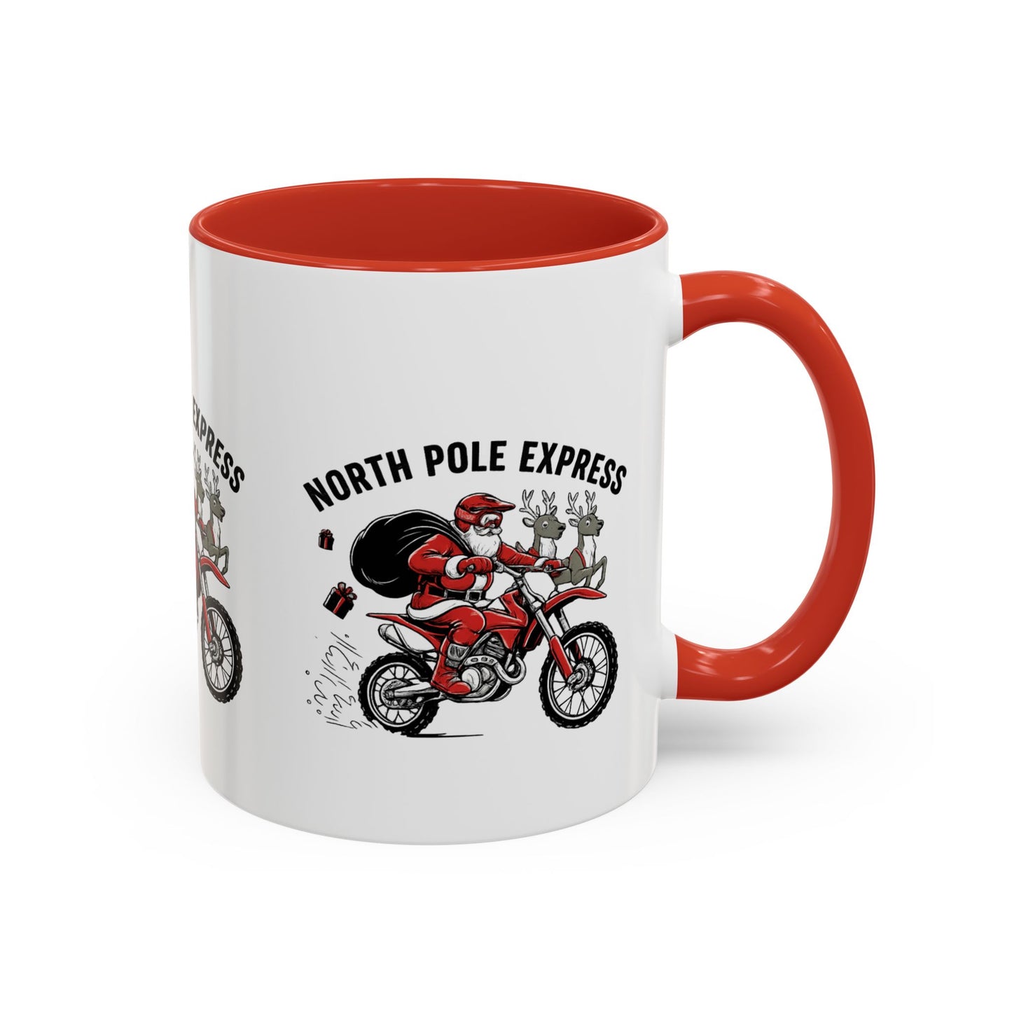 North Pole Express Motocross Santa Christmas Accent Mug
