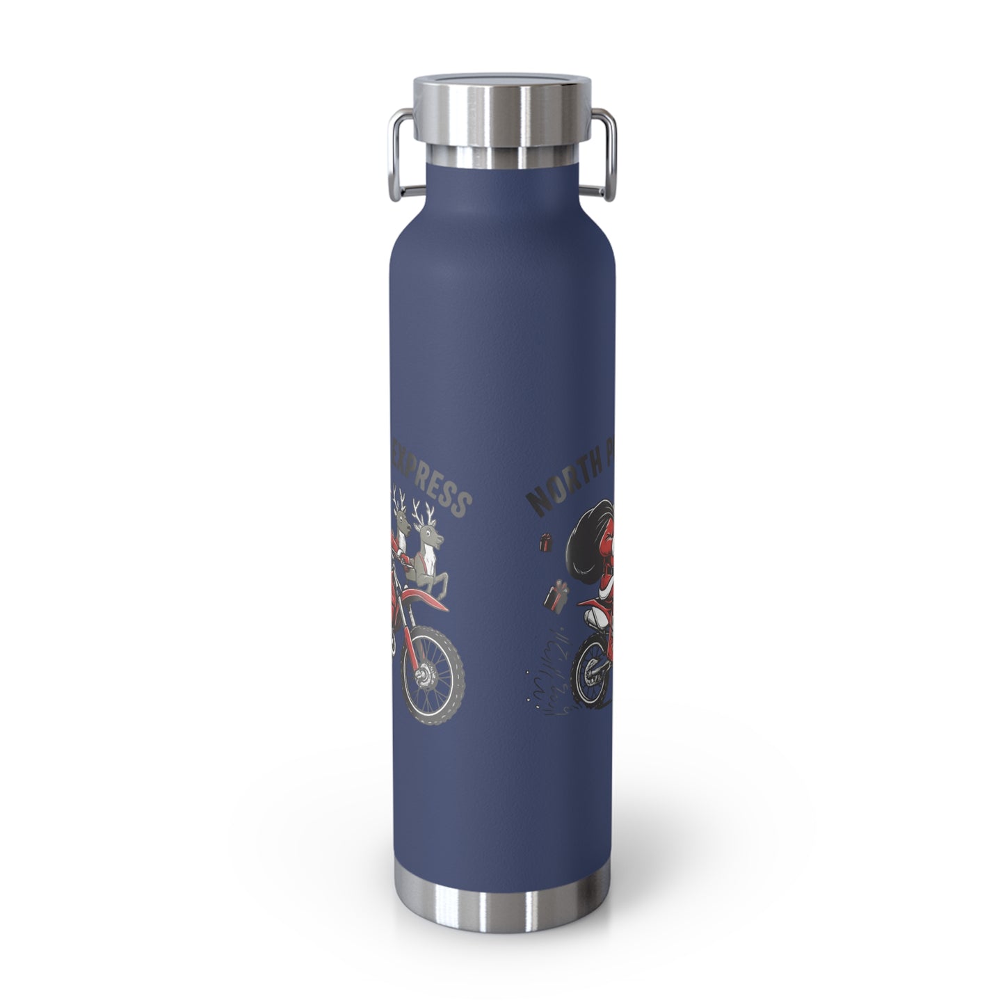 North Pole Express Motocross Christmas Insulated Flask