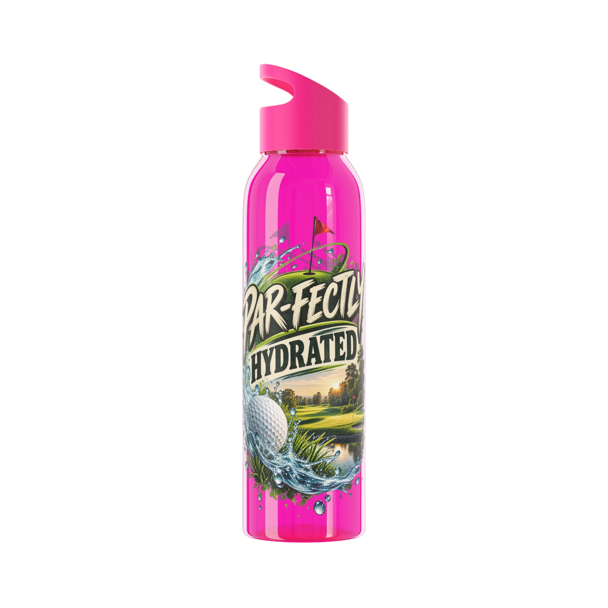 Bouteille d'eau de golf parfaitement hydratée Motif scène de golf dans une gamme de couleurs
