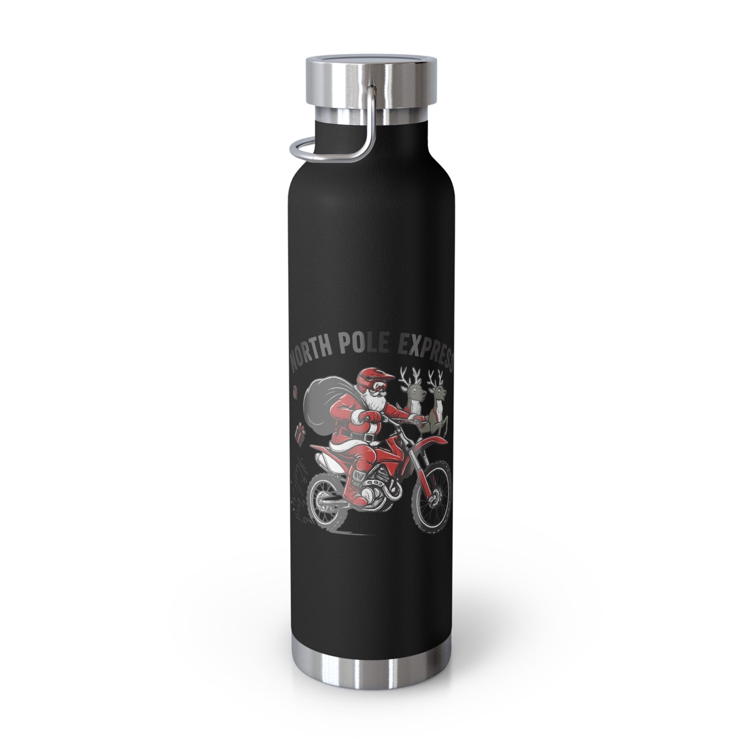 North Pole Express Motocross Christmas Insulated Flask