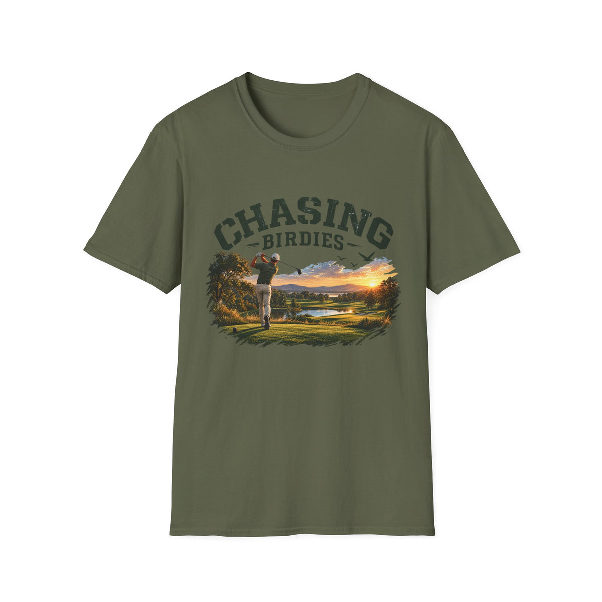 Chasing Birdies Golf T-Shirt – Scenic Golfer Tee