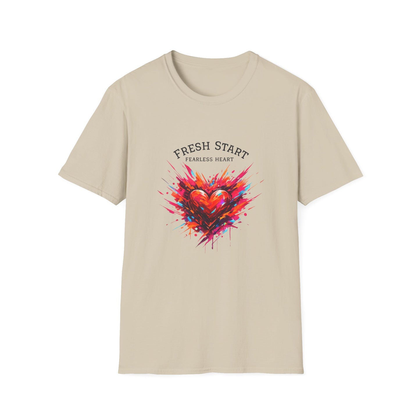 Fresh Start Fearless Heart T-Shirt | Inspirational Unisex Graphic Tee | Positive Mindset Shirt | Gifts & Lifestyle
