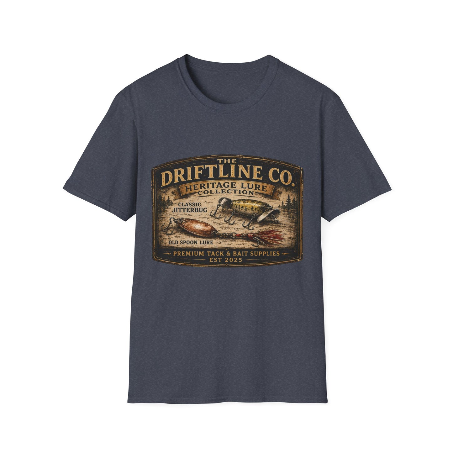 Heritage Lure Collection Vintage Fishing T-Shirt | Front Print Tee | The Driftline Company