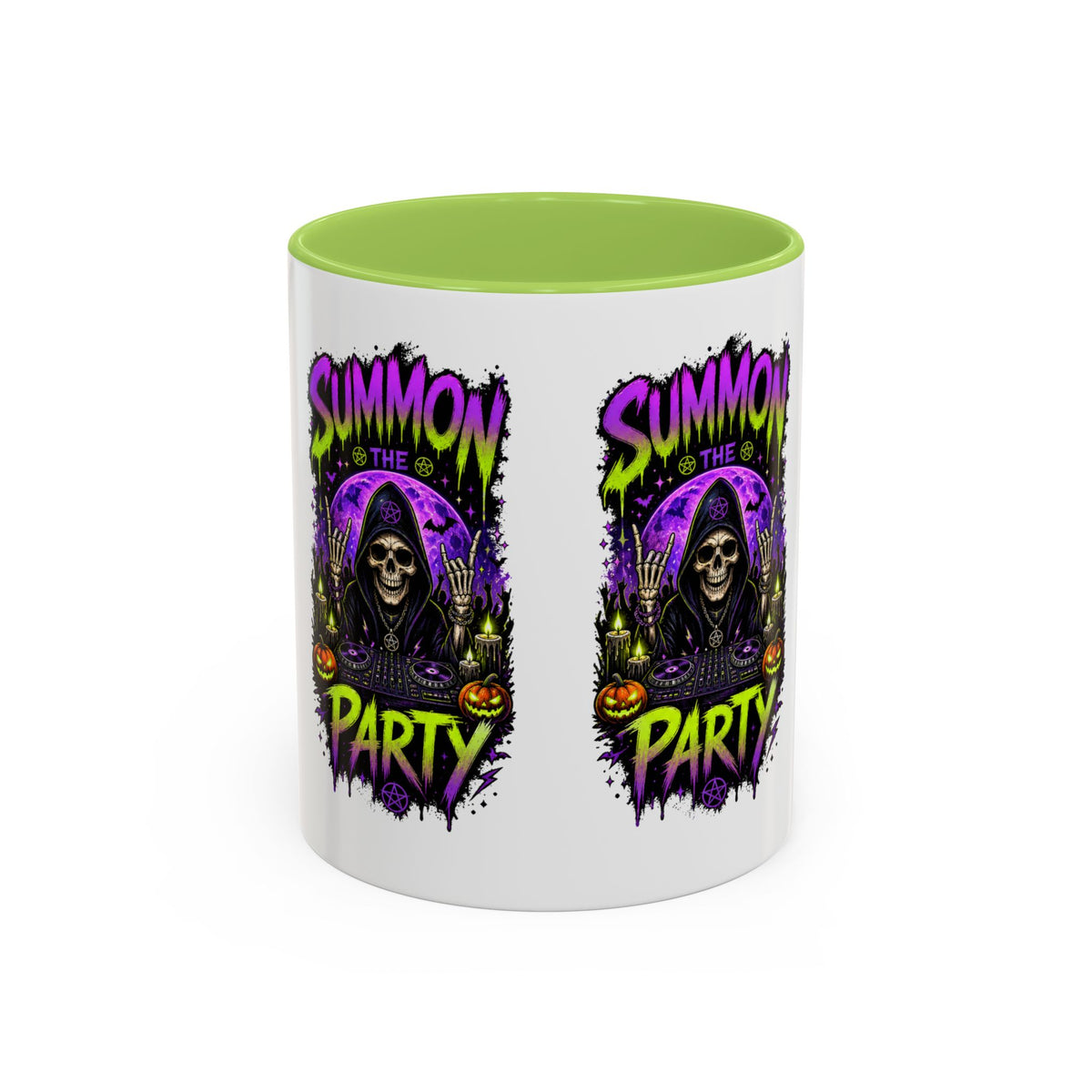 Summon the Party Halloween Accent Mug – Skeleton DJ Mug