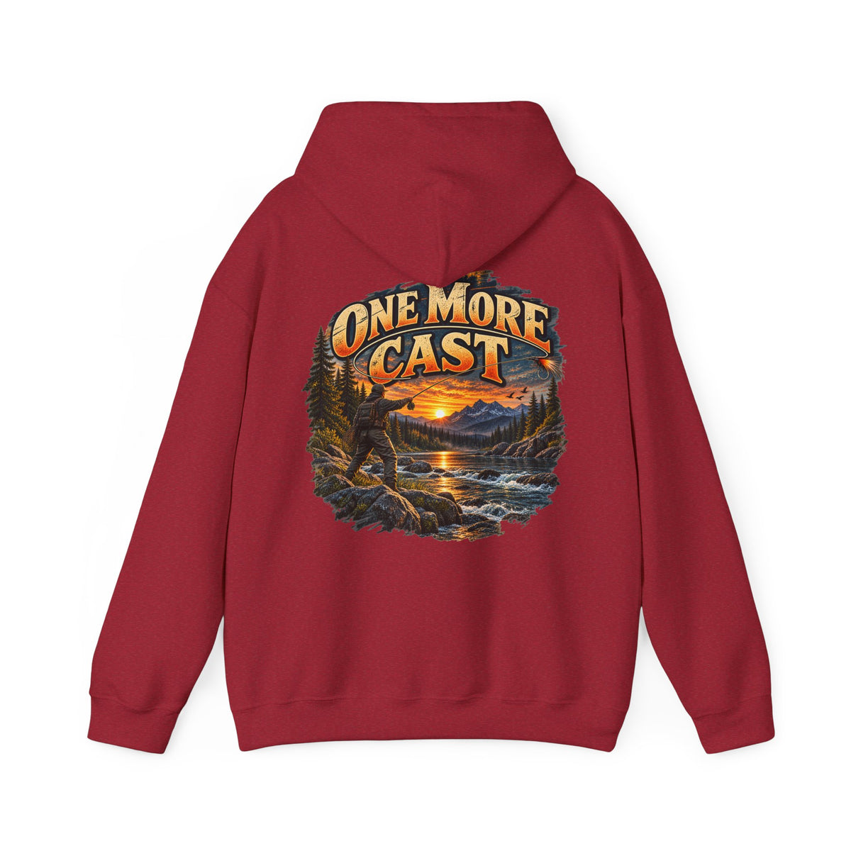 One More Cast Back Print Hoodie – Vintage Fishing Hoodie