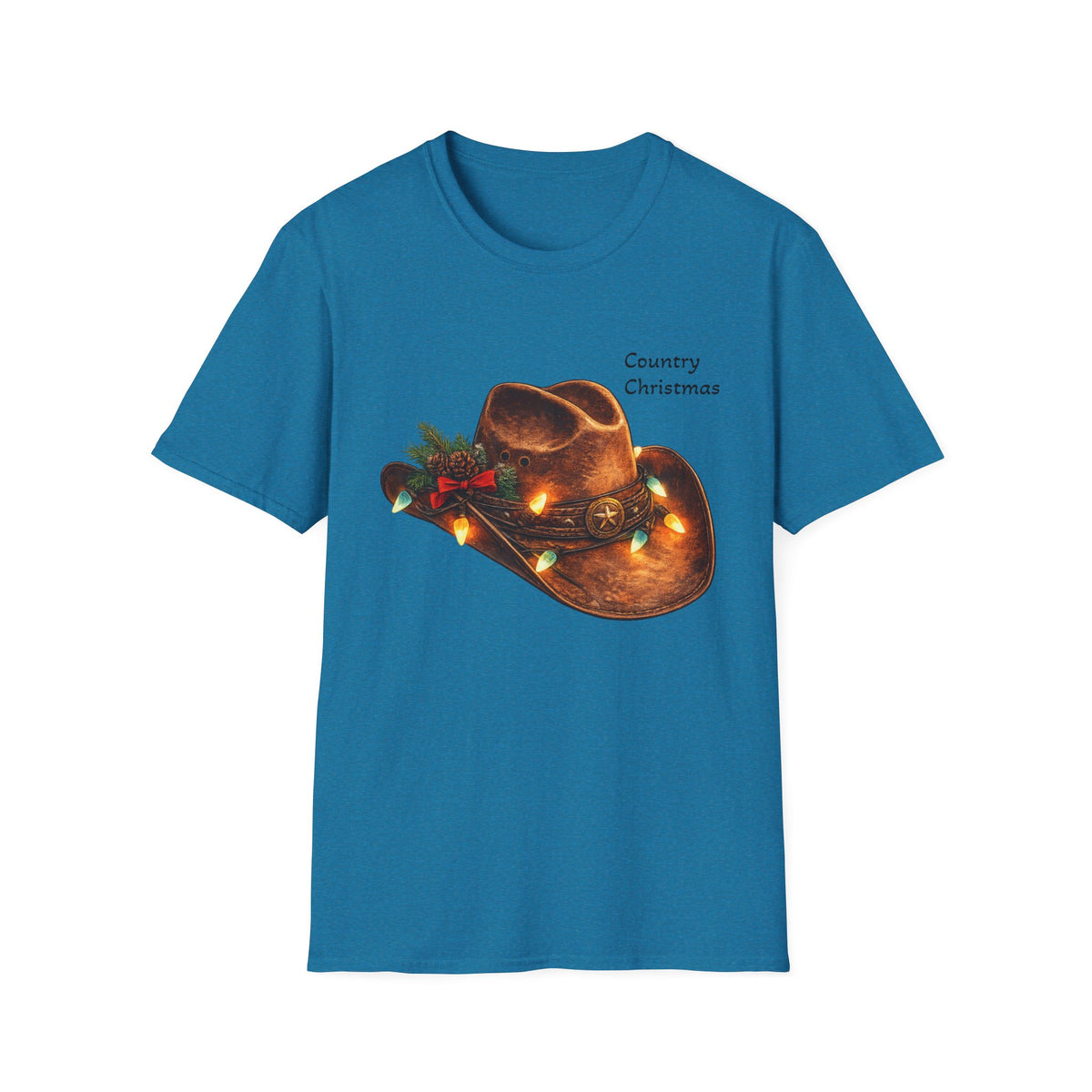 Country Christmas Cowboy Hat T-Shirt