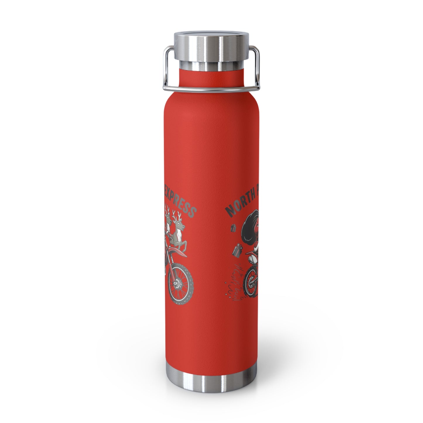 North Pole Express Motocross Christmas Insulated Flask