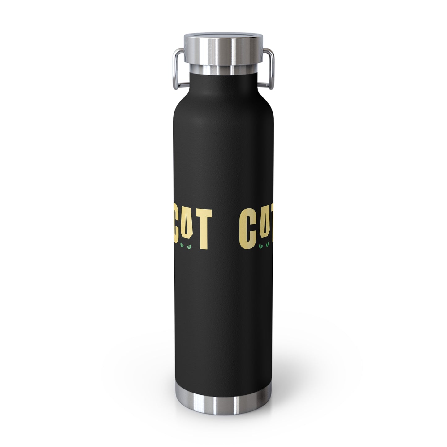 CAT Insulated Flask | Funny Black Cat Travel Bottle | Stainless Steel Thermal Bottle | Cat Lover Gift