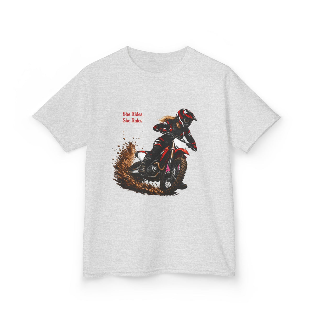 She Rides She Rules Youth T-Shirt – Girls Motocross Tee