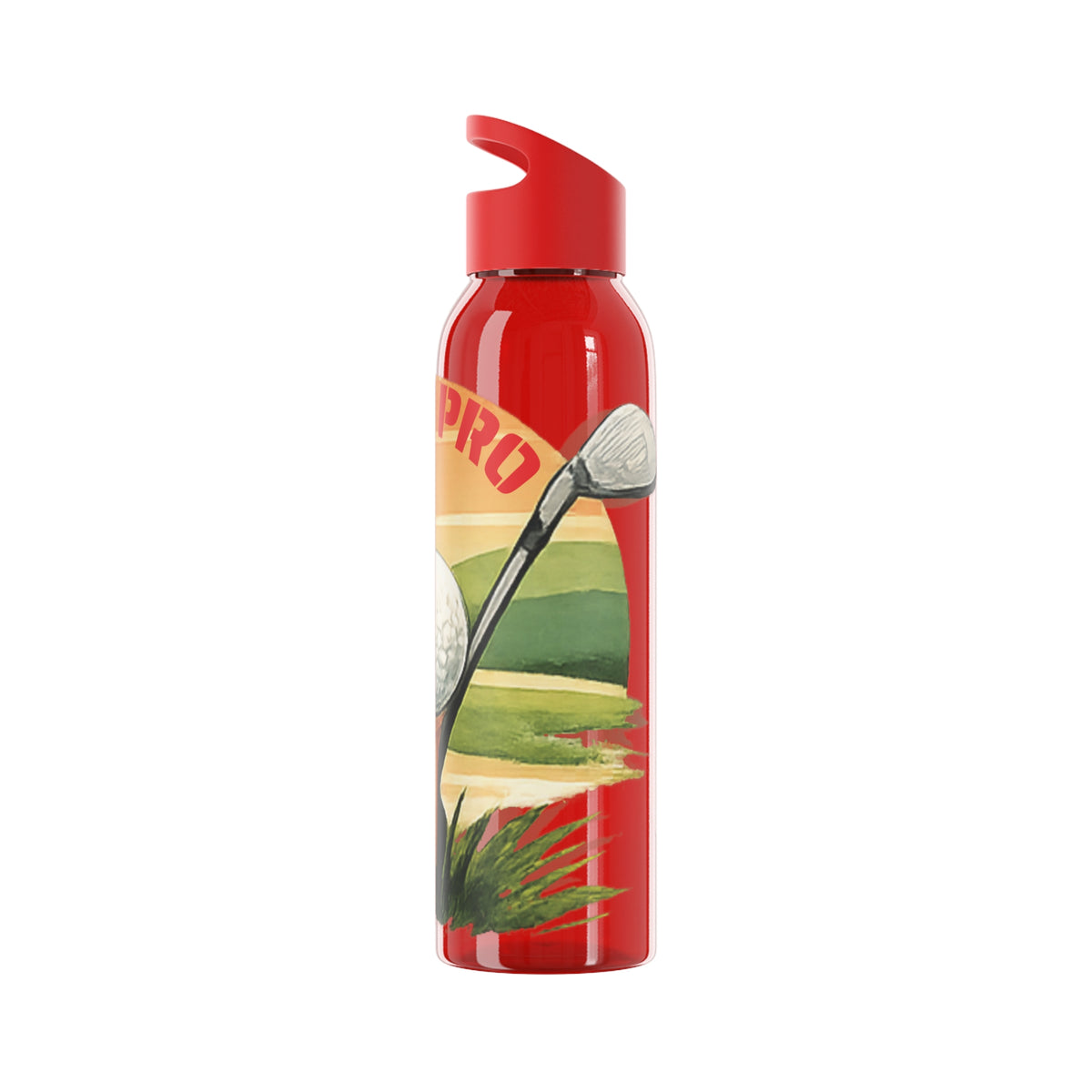 Gourde Golf Pro — Design rétro « Sunset » avec balle et tee de golf