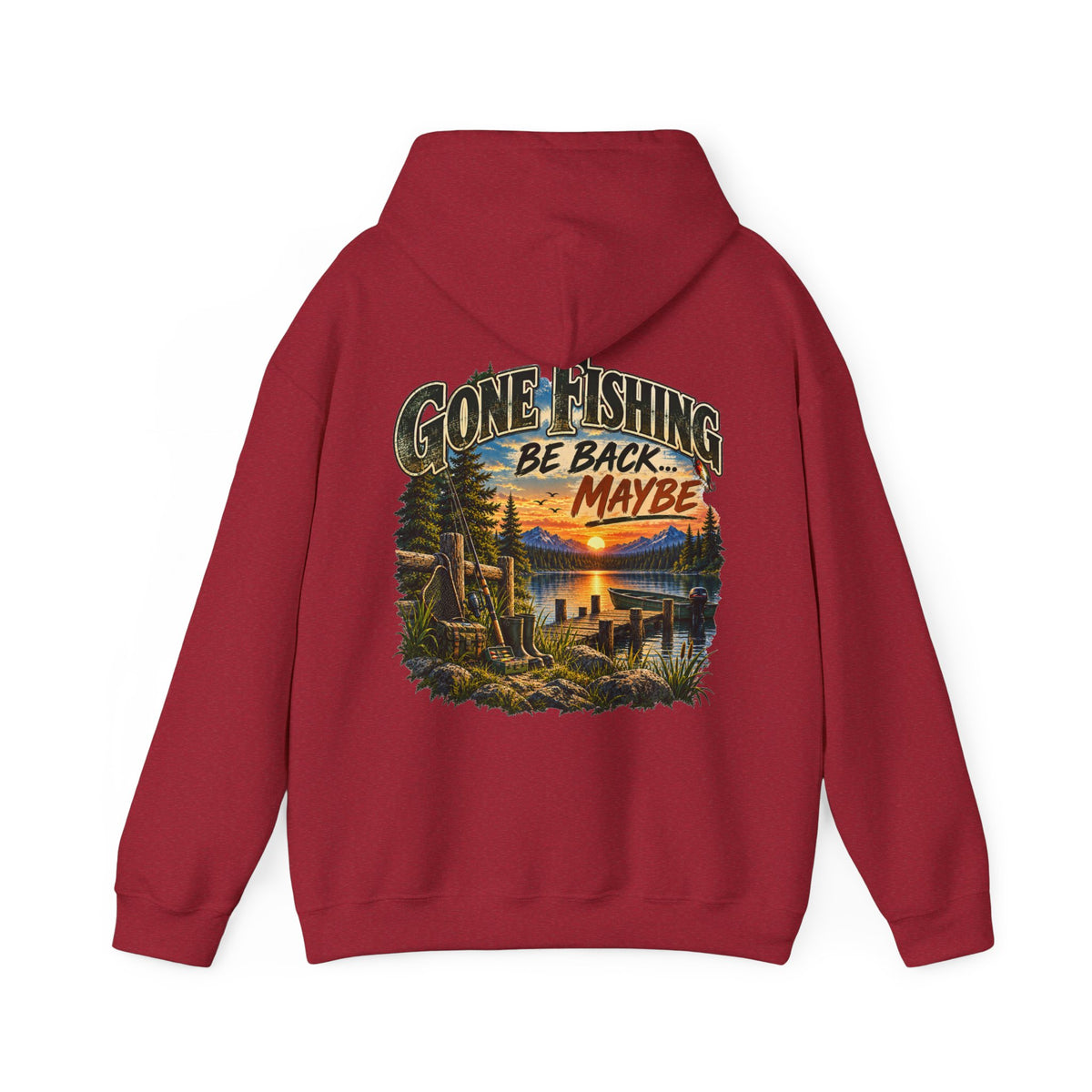 Gone Fishing, Be Back… Maybe Back Print Hoodie – Vintage Fishing Hoodie